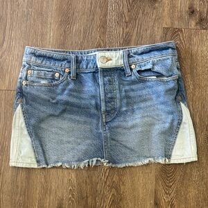 We The Free Blue Denim Mini Skirt